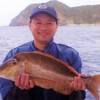 前川勝彦さん、65センチのタマン。ケラマ前島での釣果。エサ: キビナゴ